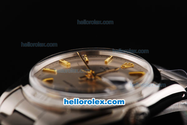 Rolex Milgauss Precision Automatic Movement Silver Case with Rose Gold Stick Markers-Brown Dial and SS Strap - Click Image to Close
